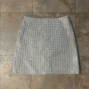 H&M  Studded Mini Skirt beige and silver studs sz 2